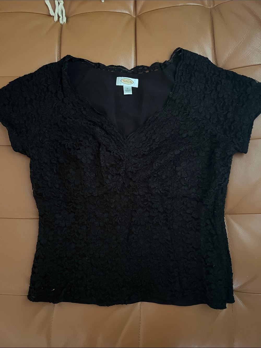 Talbots black lace top 12